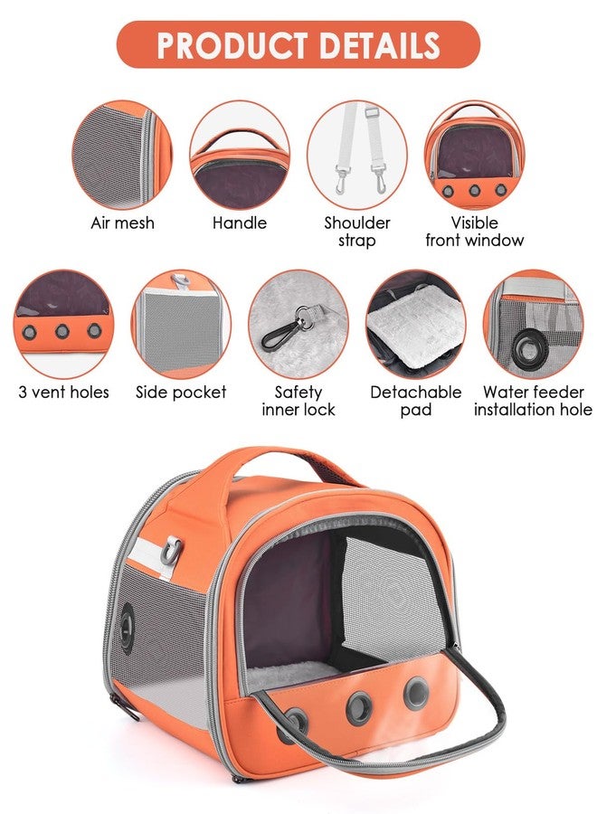Bissap Guinea Pig Carrier Bag, Portable Small Animal Carrier Pouch for Hamster Chinchilla Rabbit Gerbil Hedgehog Sugar Glider Outgoing Travel Carrying Case -Orange - Image 2